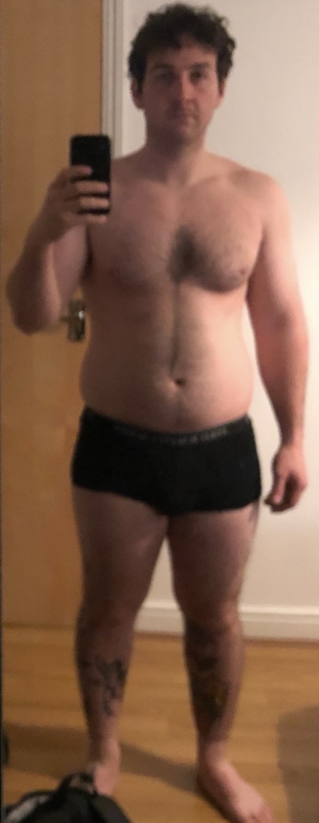 Josh before his own strength and fat loss transformation